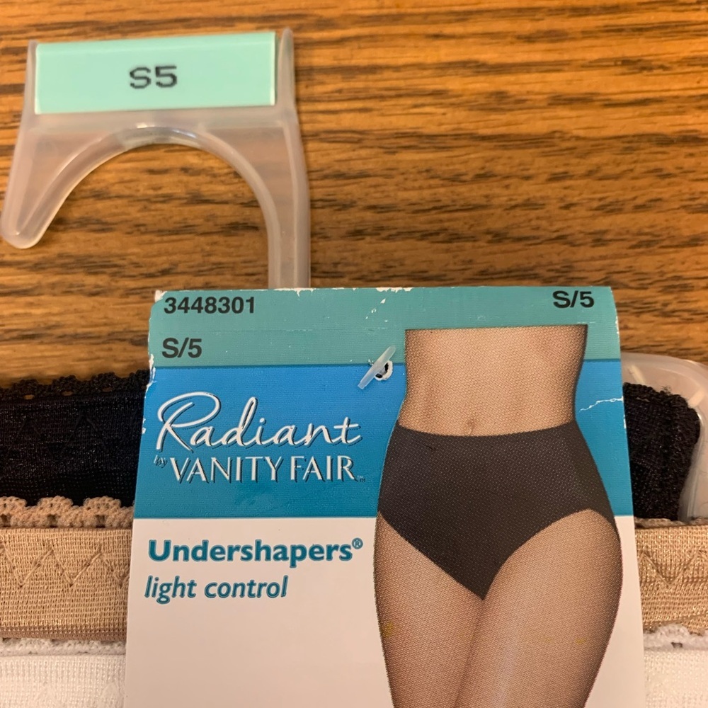 Vanity Fair Radiant Light Control Undershapers - Black Tan White sizeS5 2 packs